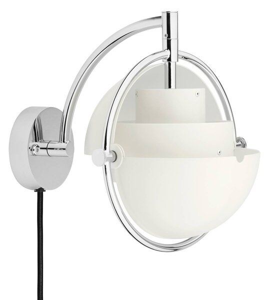 GUBI Applique da parete di design Multi-Lite, dimmerabile, Bianco / Opale, Soggiorno / Sala da pranzo, Ottone, Design, Applique