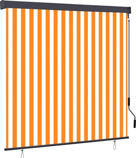 Tenda a rullo Bianco e Arancione 180 x 250 cm