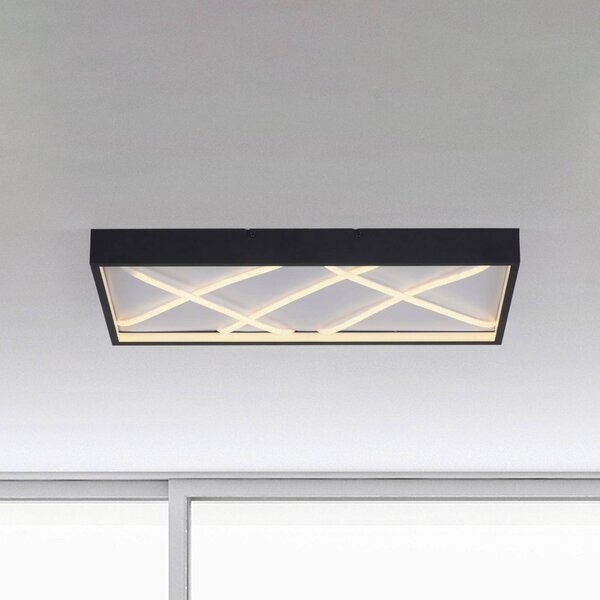 JUST LIGHT. GmbH Plafoniera a LED Mikado, dimmerabile, Nero, Soggiorno / Sala da pranzo, Metallo, Moderno, Plafoniera LED