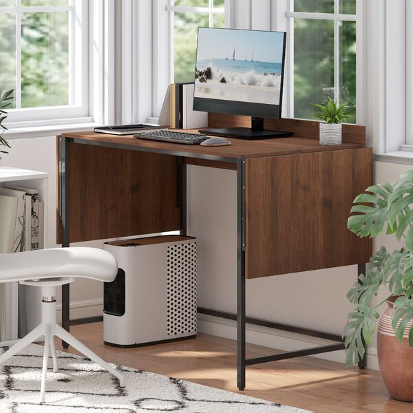 HOMCOM Scrivania pieghevole per computer 2 pannelli pieghevoli per 2 schermi, per camera, piccoli spazi, 170 x 58 x 78 cm noce | Aosom Italy