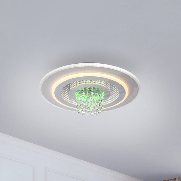 JUST LIGHT. GmbH Plafoniera a LED Tolago, dimmerabile, Bianco / Opale, Soggiorno / Sala da pranzo, Metallo, Moderno, Plafoniera LED