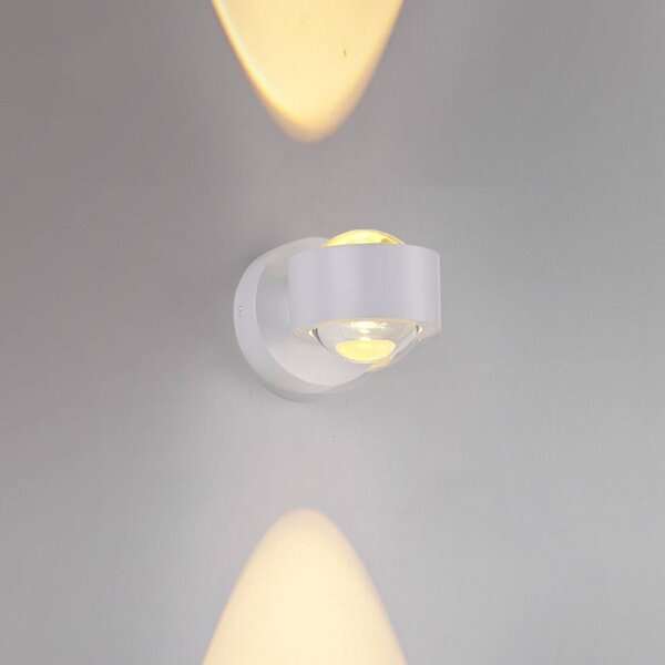 JUST LIGHT. GmbH Applique da parete a LED Chia, dimmerabile, Bianco / Opale, Soggiorno / Sala da pranzo, Metallo, Moderno, Applique a LED