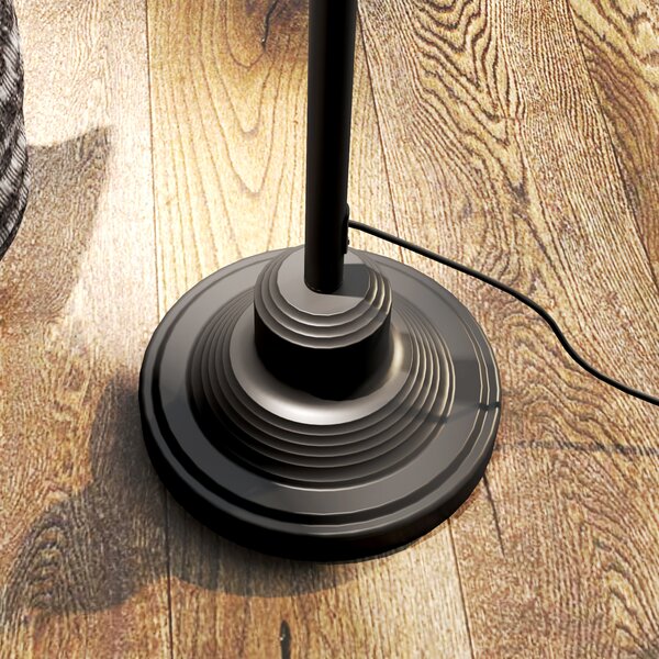 HOMCOM Lampada da terra con rotazione a 180°, lampada ad arco con paralume regolabile, interruttore al piede, 42x25,5x152cm, nero | Aosom Italy