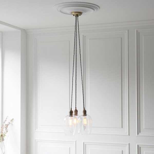Endon 120648 - Lampada a sospensione con cavo 3xE27/10W/230V ottone