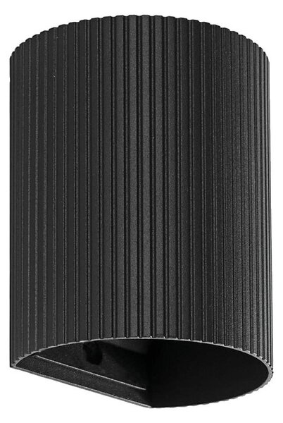 FARO 40527 - Applique SOLE 1xGU10/8W/230V nero ondulato arrotondato
