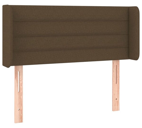 Testiera ad Orecchio Marrone Scuro 103x16x78/88 cm in Tessuto