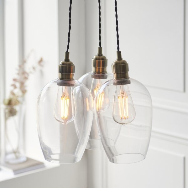 Endon 120648 - Lampada a sospensione con cavo 3xE27/10W/230V ottone