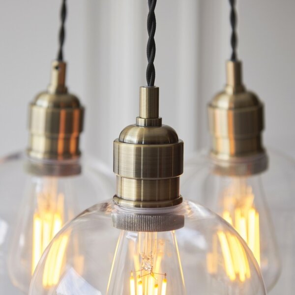 Endon 120648 - Lampada a sospensione con cavo 3xE27/10W/230V ottone