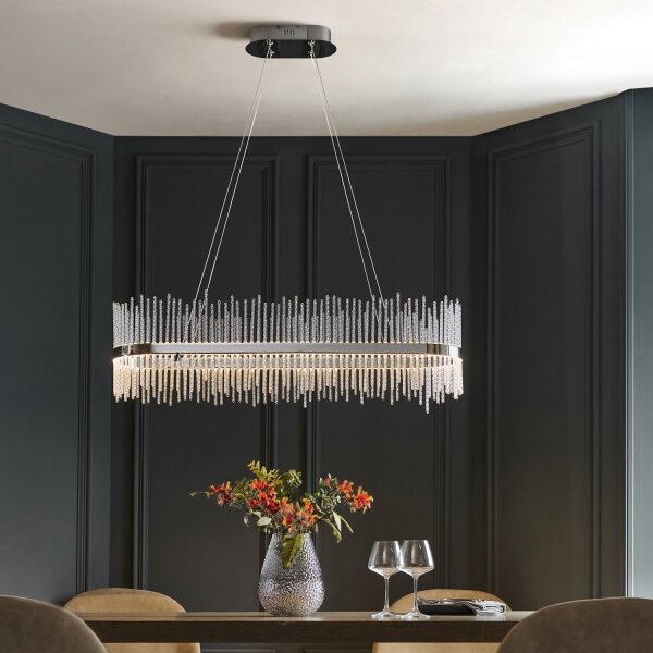 Endon 107109 - Lampadario LED a sospensione con cavo, 47W, 230V, 3000K, cromo lucido