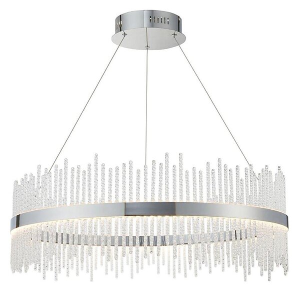 Endon 107108 - Lampadario LED a sospensione su cavo, 56W/230V, 3000K, cromo lucido