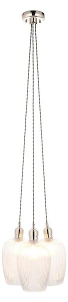 Endon 120652 - Lampadario a sospensione con cavo 3xE27/10W/230V cromo lucido