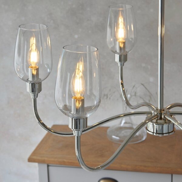 Endon 103315 - Lampadario a catena 6xE14/6W/230V cromo lucido