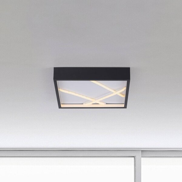 JUST LIGHT. GmbH Plafoniera a LED Mikado, dimmerabile, Nero, Soggiorno / Sala da pranzo, Metallo, Moderno, Plafoniera LED
