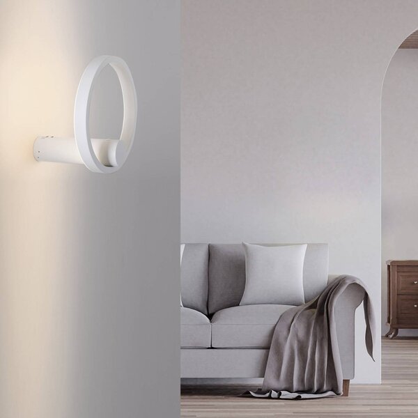 JUST LIGHT. GmbH Applique da parete a LED Archie, dimmerabile, Bianco / Opale, Soggiorno / Sala da pranzo, Metallo, Moderno, Applique a LED