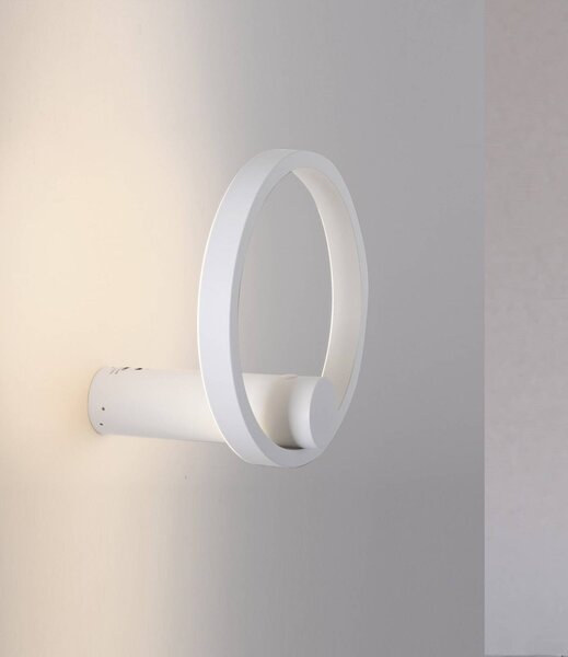 JUST LIGHT. GmbH Applique da parete a LED Archie, dimmerabile, Bianco / Opale, Soggiorno / Sala da pranzo, Metallo, Moderno, Applique a LED