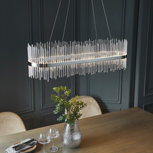 Endon 107109 - Lampadario LED a sospensione con cavo, 47W, 230V, 3000K, cromo lucido