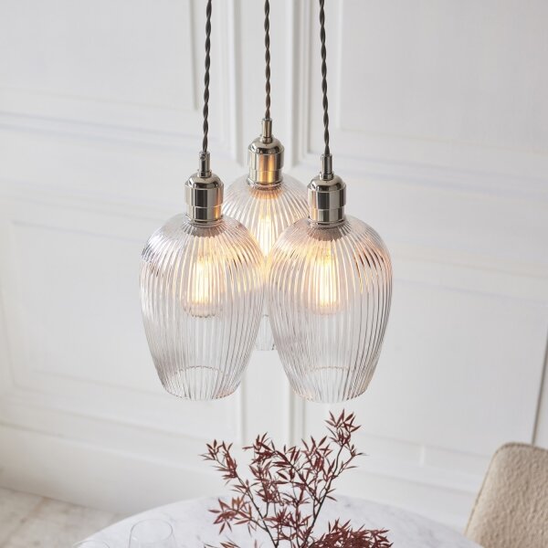 Endon 120652 - Lampadario a sospensione con cavo 3xE27/10W/230V cromo lucido