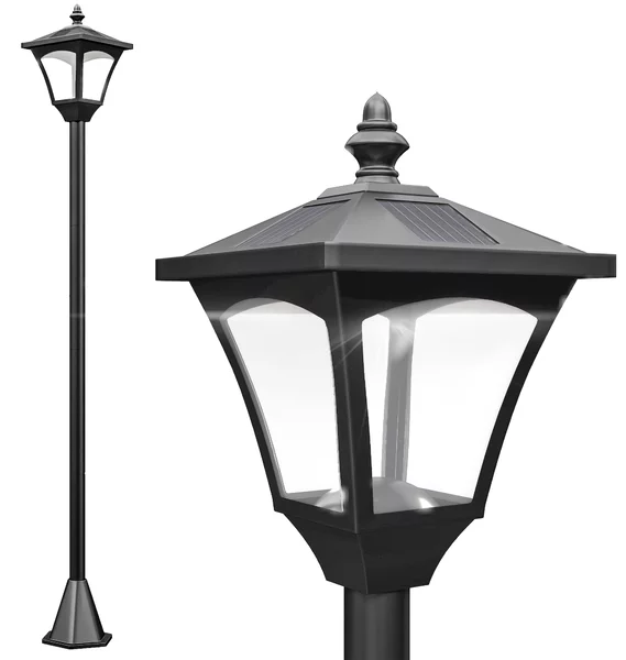Outsunny Lampada da Giardino Lampada da Terra Lampione LED da Esterno Energia Solare Impermeabile IP44 15×15×120cm Nero|Aosom