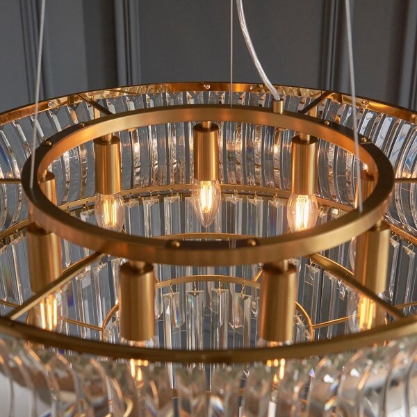 Endon 107785 - Lampadario sospeso a cavo 9x E14/6W/230V, ottone