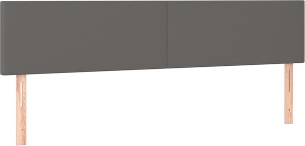 Testiera Grigio 200x5x78/88 cm in Pelle finta