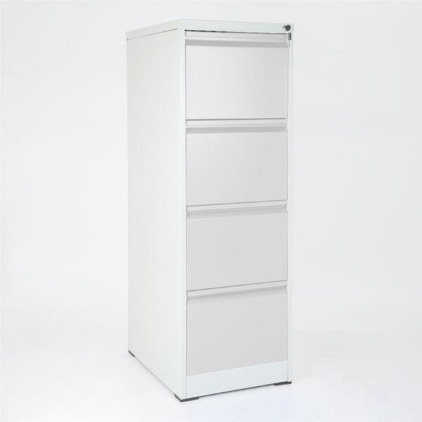 Cassettiera porta documenti con 4 cassetti e serratura Dimensioni 460x620x h 1325 mm Struttura in metallo verniciato - Piedini antiscivolo - finitura Grigio