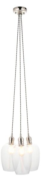 Endon 120644 - Lampadario a sospensione con cavo 3xE27/10W/230V, cromo lucido