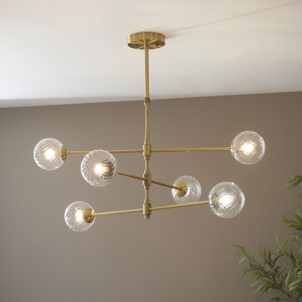 Endon 114039 - Lampadario a stelo 6xG9/3,2W/230V dorato