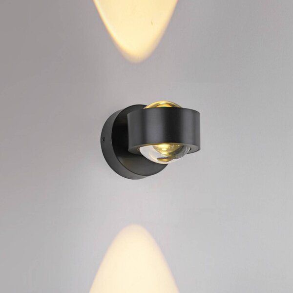 JUST LIGHT. GmbH Applique da parete a LED Chia, dimmerabile, Nero, Soggiorno / Sala da pranzo, Metallo, Moderno, Applique a LED