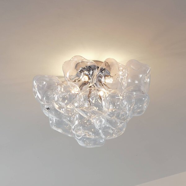 Plafoniera soffitto Diborah Lucande, dimmerabile, Chiaro / Trasparente, Soggiorno / Sala da pranzo, Vetro, Design, Plafoniera