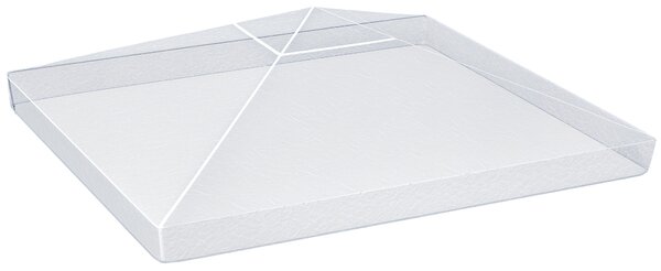Outsunny Copertura per Gazebo 3x3 m in PVC Impermeabile e Trasparente con Corde di Sicurezza, 300x300x80 cm