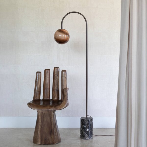 IT´S ABOUT ROMI Lampada ad arco Tivoli, Marrone / Ruggine, Soggiorno / Sala da pranzo, Pietra, Moderno, Lampada da terra