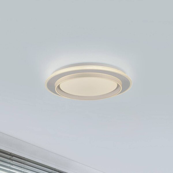 JUST LIGHT. GmbH Plafoniera a LED Lago, dimmerabile, Bianco / Opale, Soggiorno / Sala da pranzo, Metallo, Moderno, Plafoniera LED