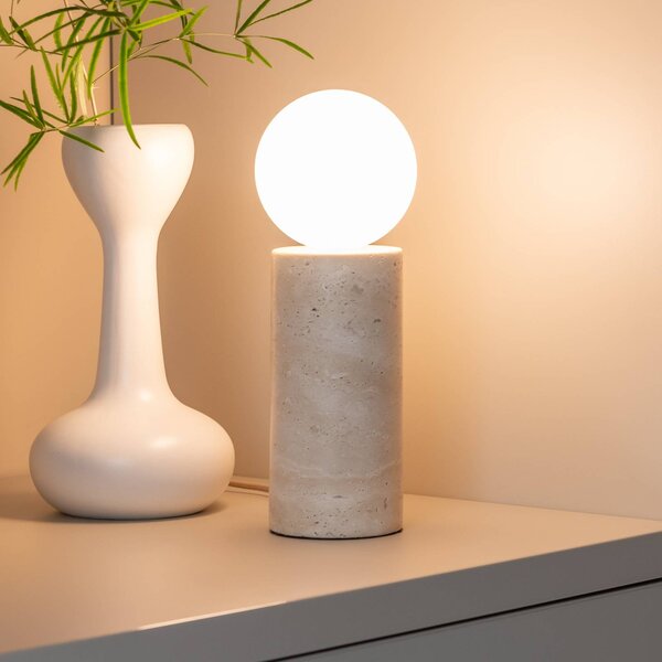 IT´S ABOUT ROMI Lampada da tavolo Tivoli, Bianco / Opale, Soggiorno / Sala da pranzo, Pietra, Moderno, Lampada da tavolo
