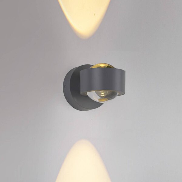 JUST LIGHT. GmbH Applique da parete a LED Chia, dimmerabile, Alluminio / Grigio / Zincato, Soggiorno / Sala da pranzo, Metallo, Moderno, Applique a LED