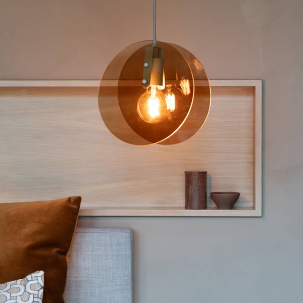 IT´S ABOUT ROMI Lampada a sospensione Toledo, Crema / Ambra, Camera da letto, Vetro, Moderno, Lampada a sospensione