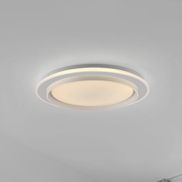 JUST LIGHT. GmbH Plafoniera a LED Lago, dimmerabile, Bianco / Opale, Soggiorno / Sala da pranzo, Metallo, Moderno, Plafoniera LED