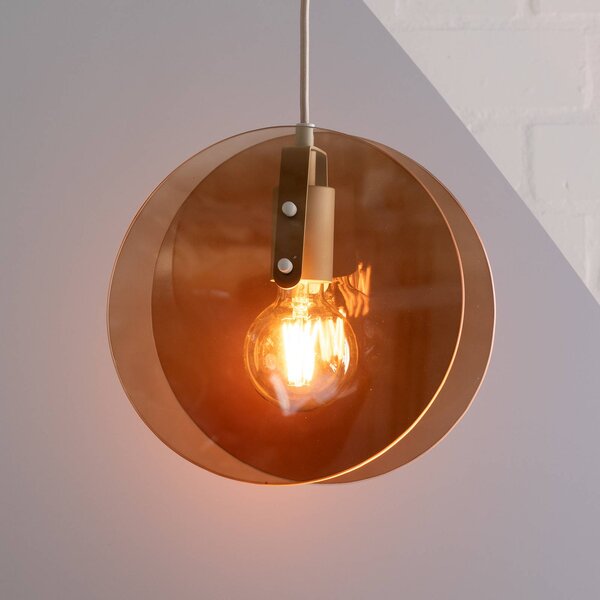 IT´S ABOUT ROMI Lampada a sospensione Toledo, Crema / Ambra, Camera da letto, Vetro, Moderno, Lampada a sospensione