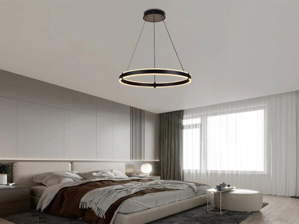 Brilagi-LED Lampada a sospensione dimmerabile su cavo CIRCLE LED/85W/230V 3000-6500K nero + telecomando