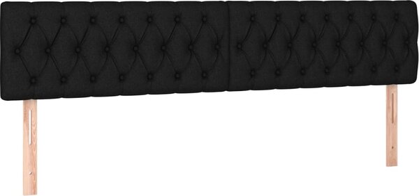 Testiera Nera 200x7x78/88 cm in Tessuto