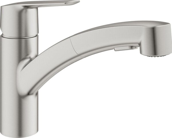 Miscelatore cucina GROHE Start 3 quickfix con doccetta, acciaio opaco