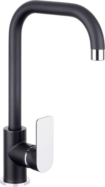 Miscelatore monocomando per lavello Cornat, modello Noir, finitura nero cromato