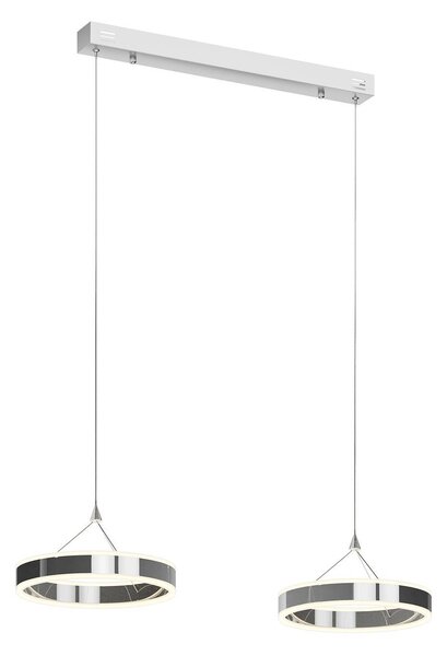 Lucande LED-Pendellampe Lyani, 85 cm, 2-flg., chrom, dimmbar