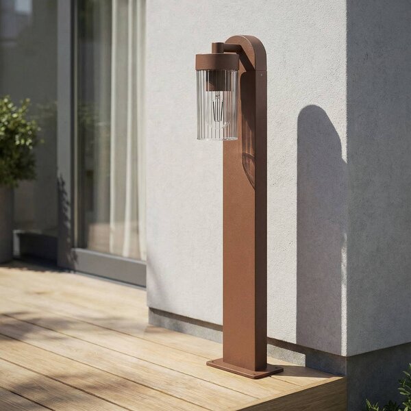 Lampioncino da giardino Kaliro Lindby, Marrone / Ruggine, Alluminio, Moderno, Lampada da esterni