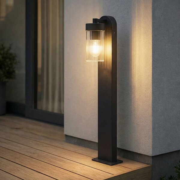 Lampioncino da giardino Kaliro Lindby, Nero, Alluminio, Moderno, Lampada da esterni