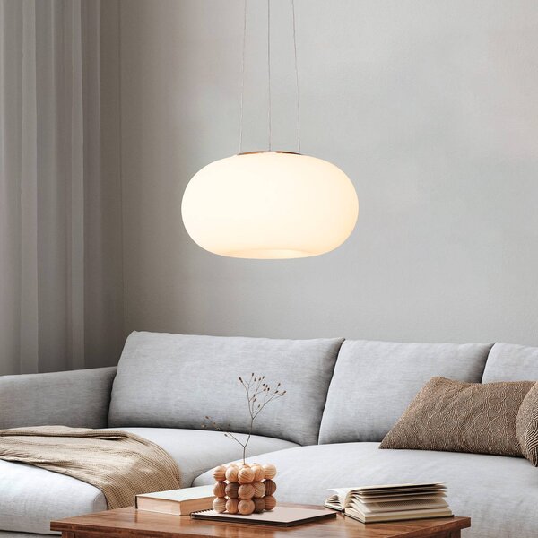 EGLO Lampada a sospensione Optica, dimmerabile, Bianco / Opale, Soggiorno / Sala da pranzo, Vetro, Moderno, Lampada a sospensione