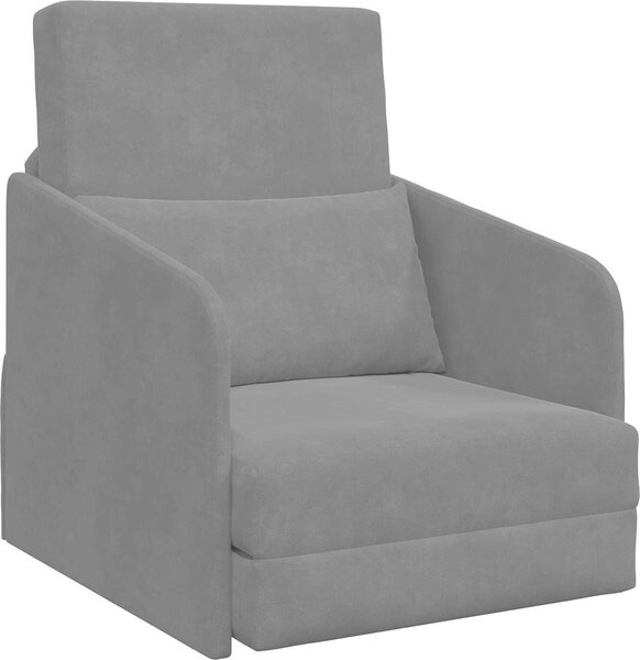 Divano letto Grigio scuro 65 x 80 x 83 cm Velluto