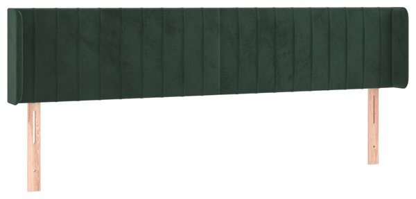 Testiera ad Orecchio Verde Scuro 203x16x78/88 cm in Velluto