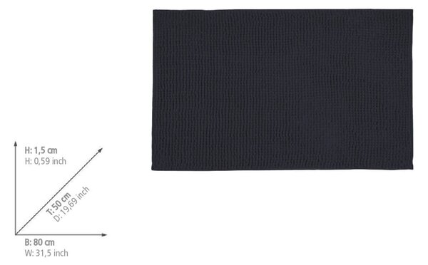 Tappetino per il bagno blu scuro in tessuto 50x80 cm Chenille – Allstar