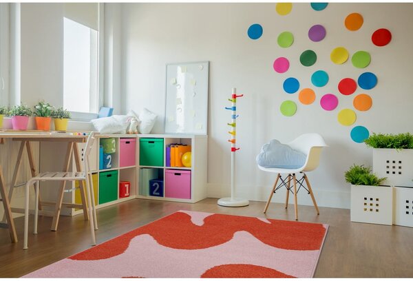 Tappeto per bambini rosso e rosa 160x230 cm Hugsy Coral – FD