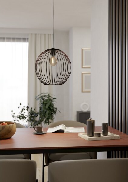 Eglo 901868 - Lampada a sospensione con cavo ALMANZORA 1xE27/60W/230V nera